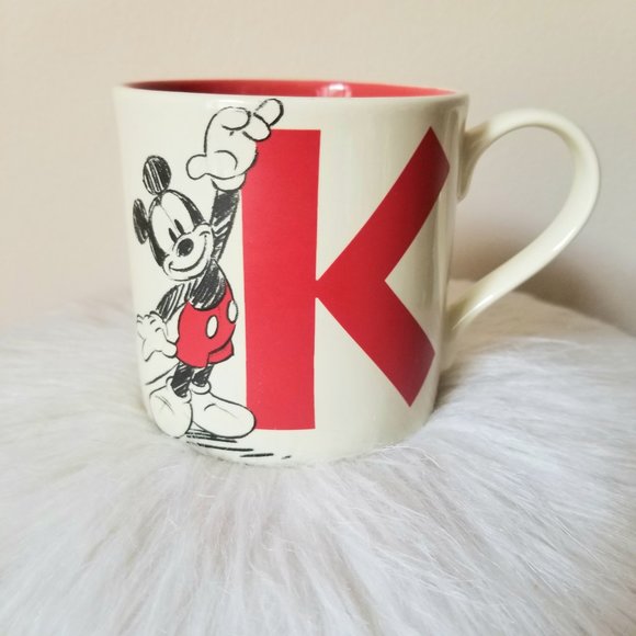 Disney Park Mickey Mouse red K coffee tea cup mug